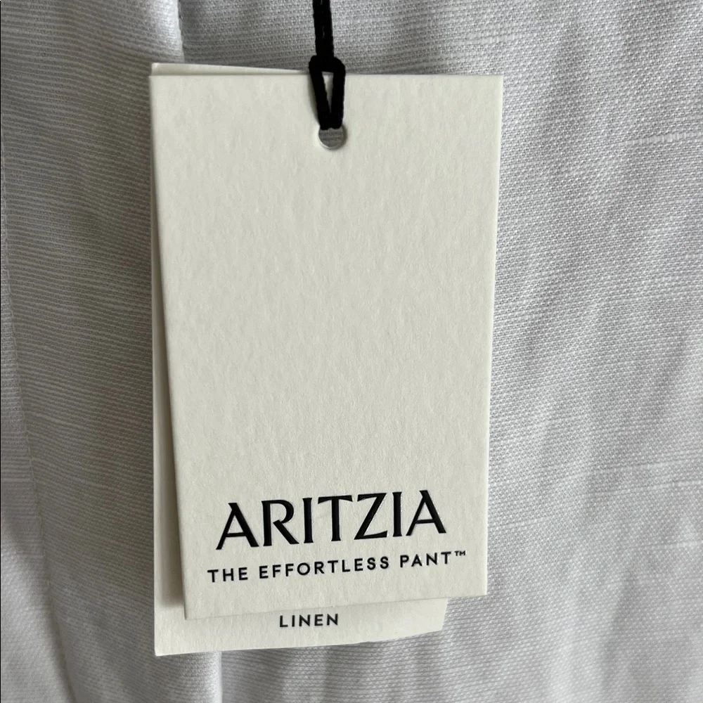 Aritzia White High-Rise Wide Leg Linen Trousers